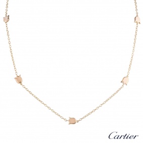 Cartier Rose Gold Tulip Necklace